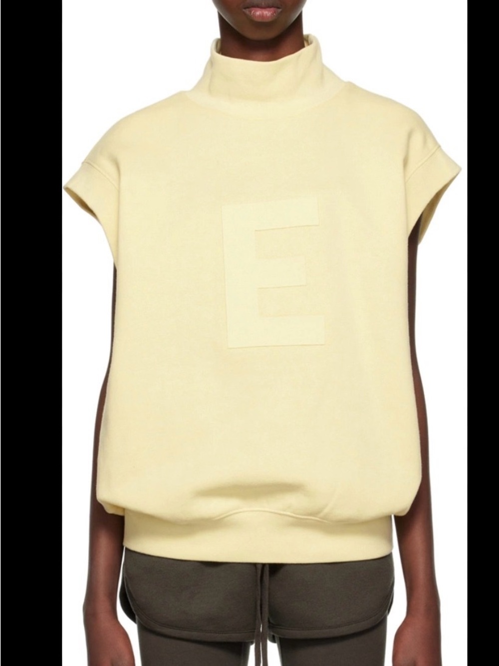 Fear of God canary yellow short-Sleeve Mock Neck Sweatshirt